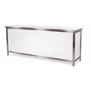 Edelstahl-Klapptheke 200 x 70 cm (Weiß)